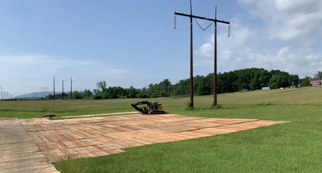 Eucalyptus timber mats transmission