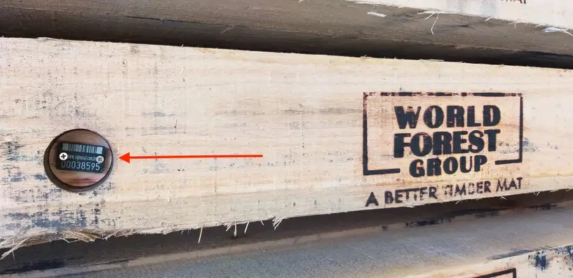 Barcode On Eucalyptus Timber Mat - Ease of leasing fleet management